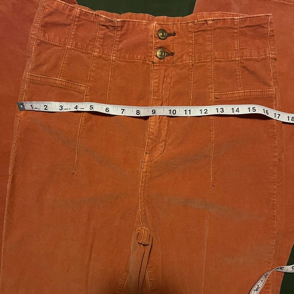 🧡We The Free Orange Corduroy Flare High Rise Jeans 🪩 - Picture 12 of 13